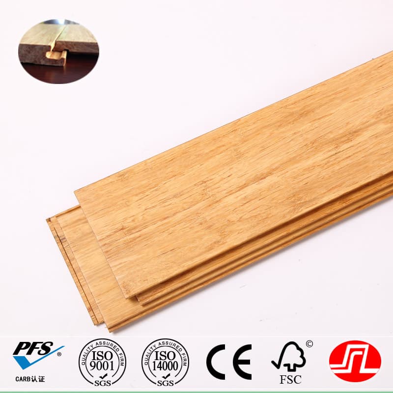 waterproof click system natural colour strand woven bamboo flooring